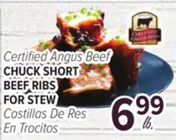 Cermak Fresh Market Certified Angus Beef CHUCK SHORT BEEF RIBS FOR STEW offer