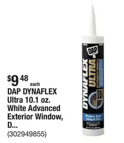 The Home Depot DAP DYNAFLEX Ultra 10.1 oz. White Advanced Exterior Window, Door, and Siding Sealant offer