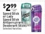 Associated Speed Stick or Lady Speed Stick Antiperspirant Deodorant Sticks offer