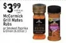 Associated McCormick Grill Mates Rubs or Smoked Paprika & Onion offer