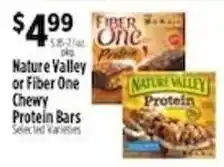 Pioneer Supermarkets Nature Valley or Fiber One Chewy Protein Bars offer