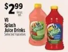 Pioneer Supermarkets V8 Splash Juice Drinks offer