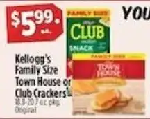 Pioneer Supermarkets Kellogg's Family Size Town House or Club Crackers offer