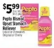 Pioneer Supermarkets Pepto Bismol Upset Stomach Reliever offer