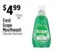 Pioneer Supermarkets Crest Scope Mouthwash offer