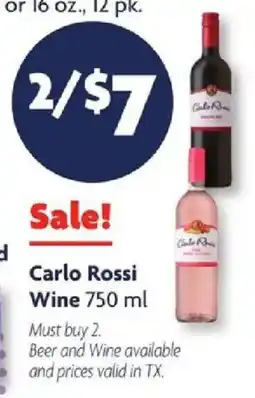Family Dollar Carlo Rossi Wine offer