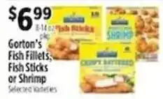 Pioneer Supermarkets Gorton's Fish Fillets, Fish Sticks or Shrimp offer