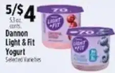 Pioneer Supermarkets Dannon Light & Fit Yogurt offer