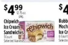 Pioneer Supermarkets Chipwich ice cream sandwiches offer