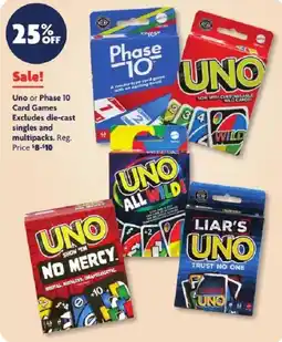Family Dollar Uno or Phase 10 Card Games offer