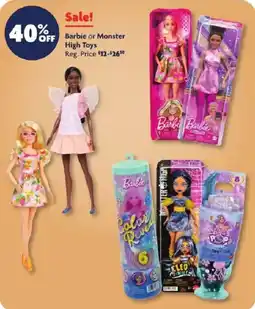 Family Dollar Barbie or Monster High Toys offer