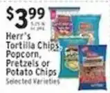 Associated Herr's Tortilla Chips, Popcorn, Pretzels or Potato Chips offer