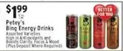 Associated Petey's Bing Energy Drinks offer