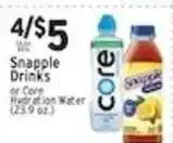 Associated Snapple Drinks or Core Hydration Water offer