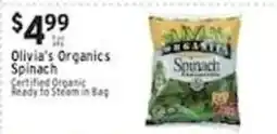 Associated Olivia's Organics Spinach offer