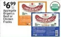 Associated Applegate Organics Beef or Chicken Franks offer