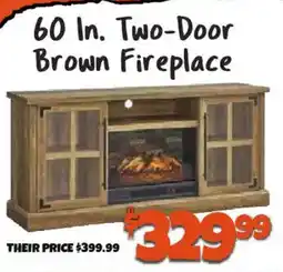 Big Lots 60 In. Two-Door Brown Fireplace offer