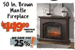 Big Lots 50 In. Brown Mantle Fireplace offer