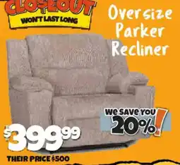 Big Lots Oversize Parker Recliner offer
