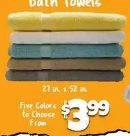 Big Lots bath towels offer