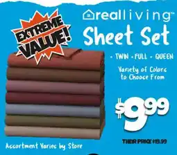Big Lots realliving sheet set offer