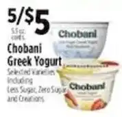 Pioneer Supermarkets Chobani Greek Yogurt offer