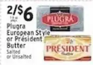 Associated Plugra European Style or President Butter offer
