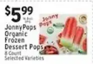 Associated Jonny Pops Organic Frozen Dessert Pops offer