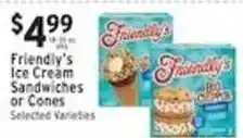 Associated Friendly's ice cream sandwiches or cones offer