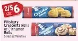 Associated Pillsbury crescents rolls or cinnamon rolls offer
