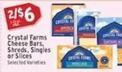 Associated Crystal Farms Cheese Bars, Shreds, Singles or Slices offer
