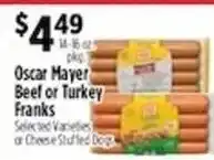 Pioneer Supermarkets Oscar Mayer Beef or Turkey Franks offer