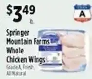 Pioneer Supermarkets Springer Mountain Farms whole chicken wings offer