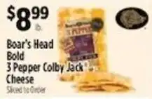 Pioneer Supermarkets Boar's Head Bold 3 Pepper Colby Jack Cheese offer