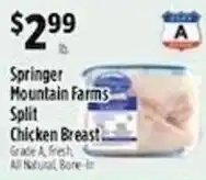 Pioneer Supermarkets Springer Mountain Farms Split Chicken Breast offer