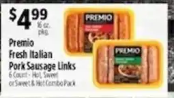 Pioneer Supermarkets Premio fresh italian pork sausage links offer