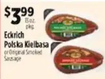 Pioneer Supermarkets Eckrich polska kielbasa or original smoked sausage offer