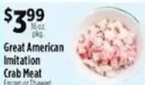 Pioneer Supermarkets Great American Imitation Crab Meat offer