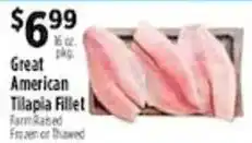 Pioneer Supermarkets Great American Tilapia Fillet offer