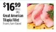 Pioneer Supermarkets Great American Tilapia Fillet offer