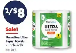 Family Dollar Homeline ultra paper towels offer