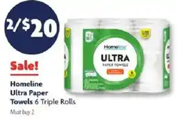 Family Dollar Homeline ultra paper towels offer