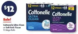 Family Dollar Cottonelle Ultra Clean or Soft Bath Tissue offer