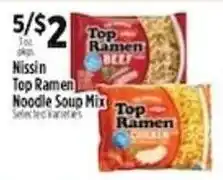 Pioneer Supermarkets Nissin top ramen noodle soup mix offer