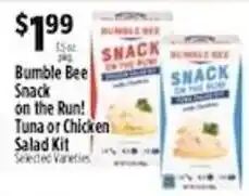 Pioneer Supermarkets Bumble Bee Snack on the Run! Tuna or Chicken Salad Kit offer