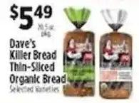 Pioneer Supermarkets Dave's Killer Bread Thin-Sliced Organic Bread offer