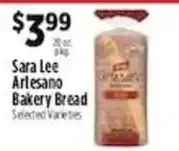 Pioneer Supermarkets Sara Lee Artesano Bakery Bread offer