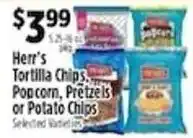 Pioneer Supermarkets Herr's Tortilla Chips, Popcorn, Pretzels or Potato Chips offer