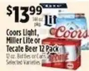 Pioneer Supermarkets Coors Light, Miller Lite or Tecate Beer offer