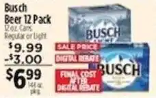Pioneer Supermarkets Busch Beer offer